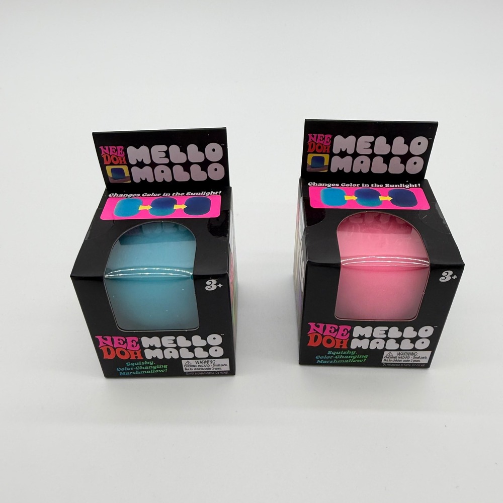 Schylling NeeDoh Mello Mallo Fidget Toy Unisex OS Blue Pink Color Changing 2pk